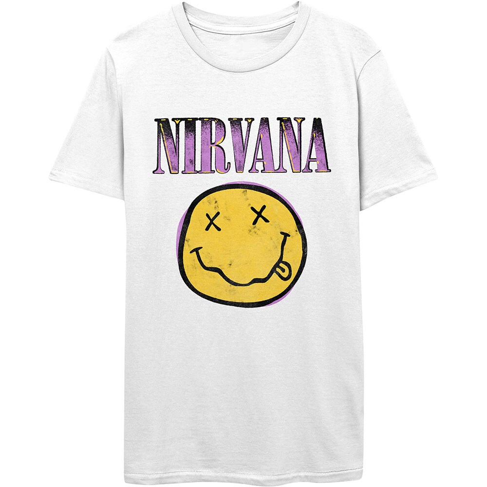 Nirvana Unisex T-Shirt: Xerox Smiley Pink (Small)