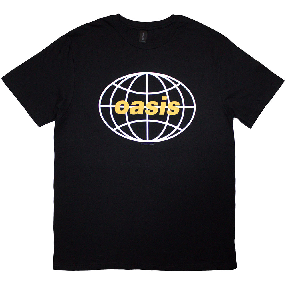 Oasis Unisex T-Shirt: Globe Logo (Black) (Medium)