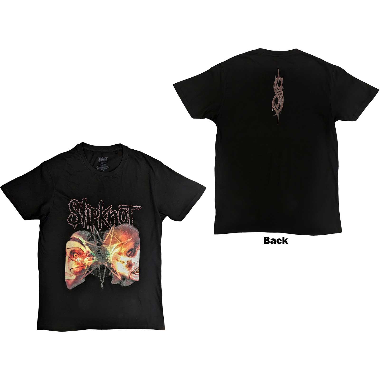 Slipknot Unisex T-Shirt: 2 Faces (Back Print) (Small)