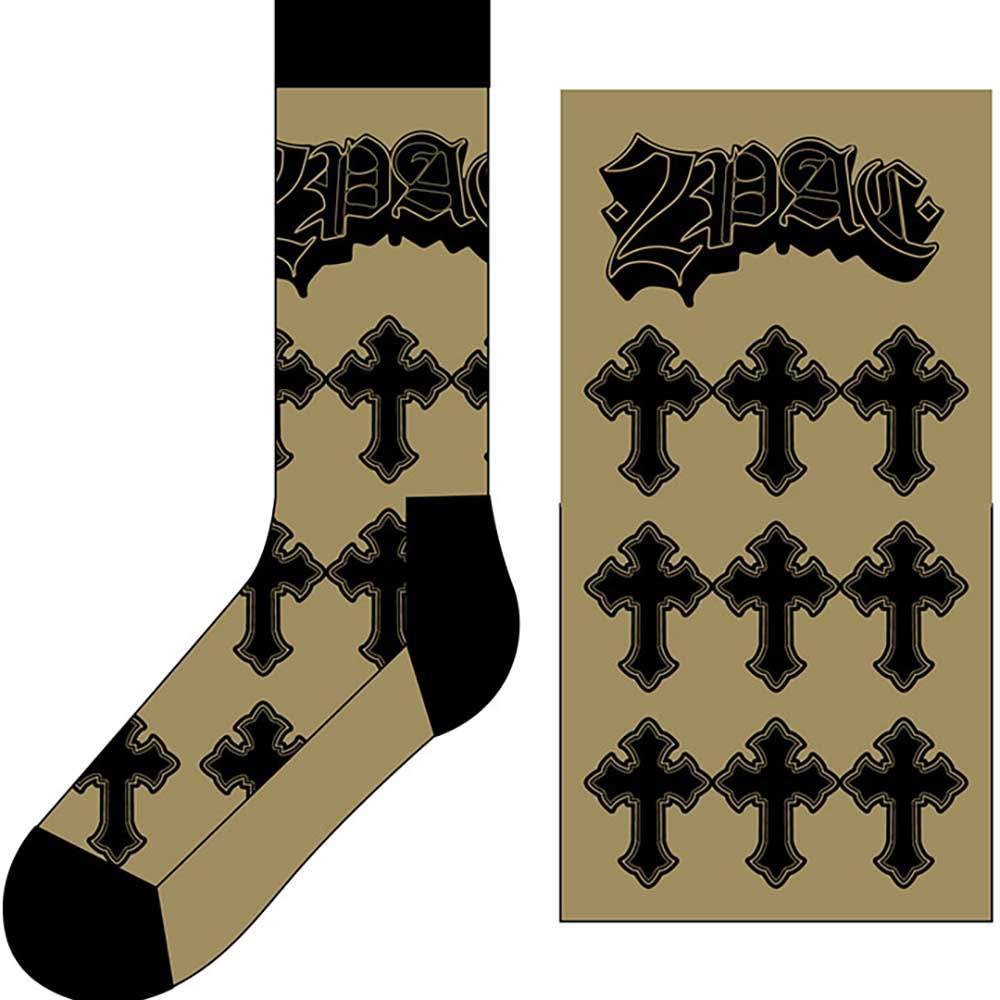 Tupac Unisex Ankle Socks: Crosses (UK Size 7 - 11)