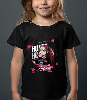 Huntrix barn t-shirt: "Mira" - Svart - storlek 3-14 år