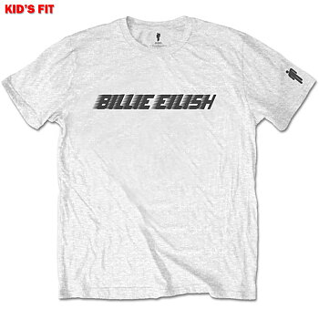Billie Eilish Kids T-Shirt: Black Racer Logo (Sleeve Print) (11-12 Years)