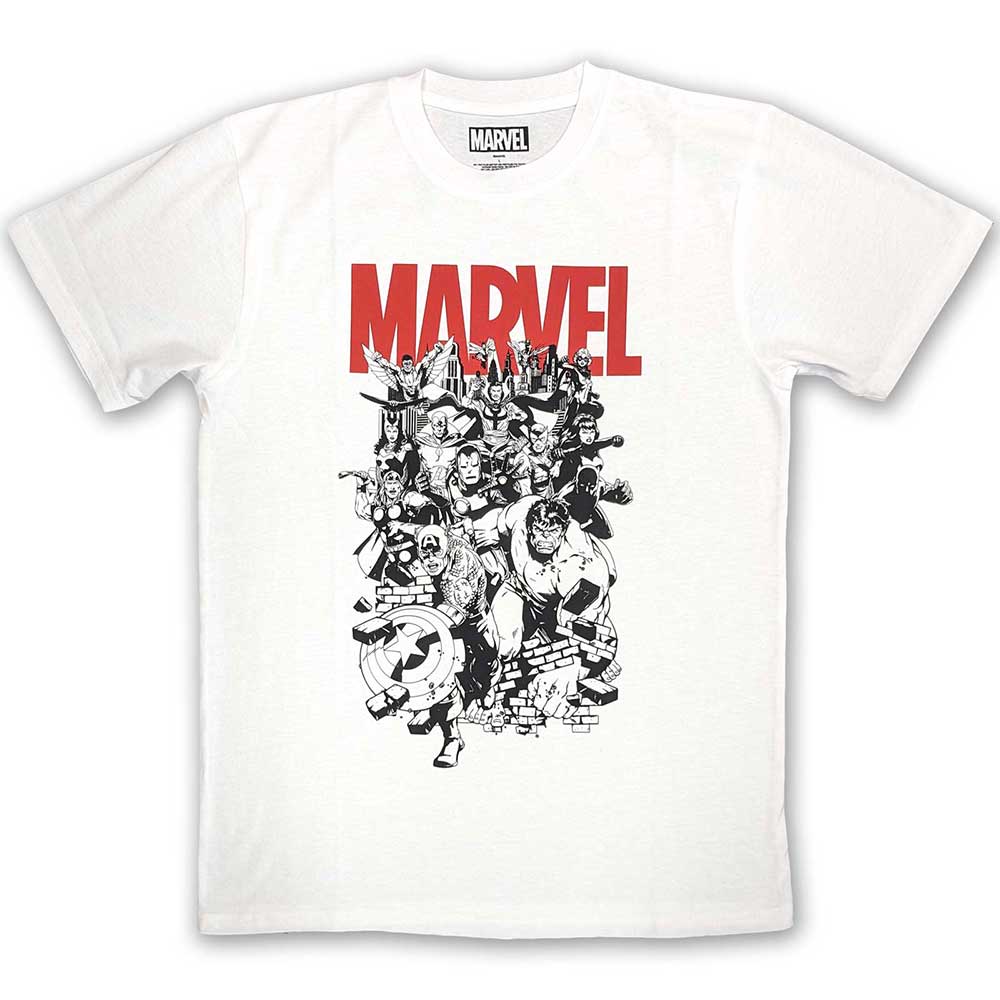 Marvel Comics Unisex T-Shirt: Black & White Characters (Small)