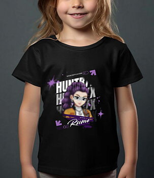 Huntrix barn t-shirt: "Rumi" - Svart - storlek 3-14 år