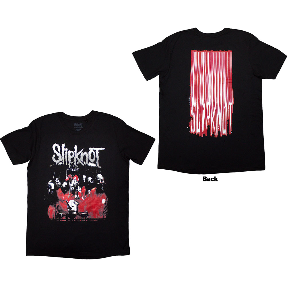 Slipknot Unisex T-Shirt: Stretched Barcode (Black) (Back Print) (Large)