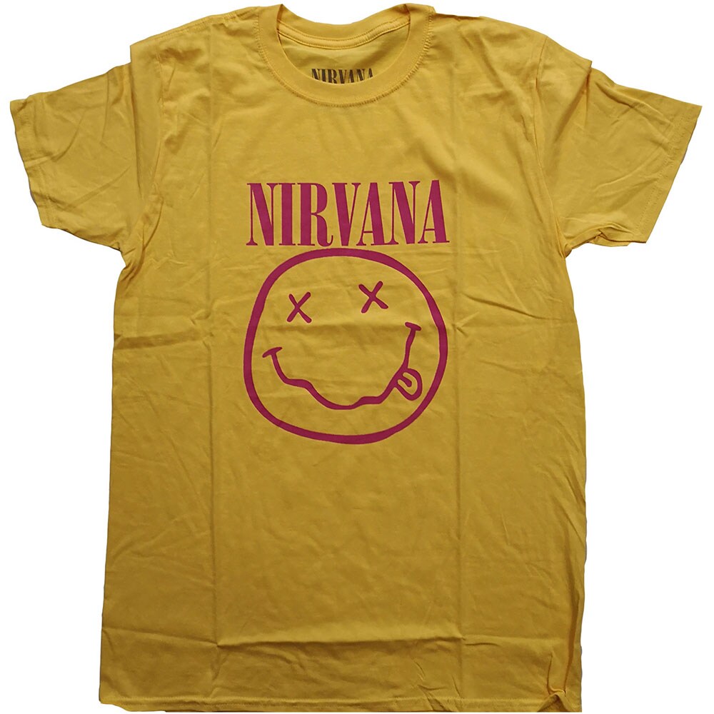 Nirvana Unisex T-Shirt: Pink Smiley (XX-Large)