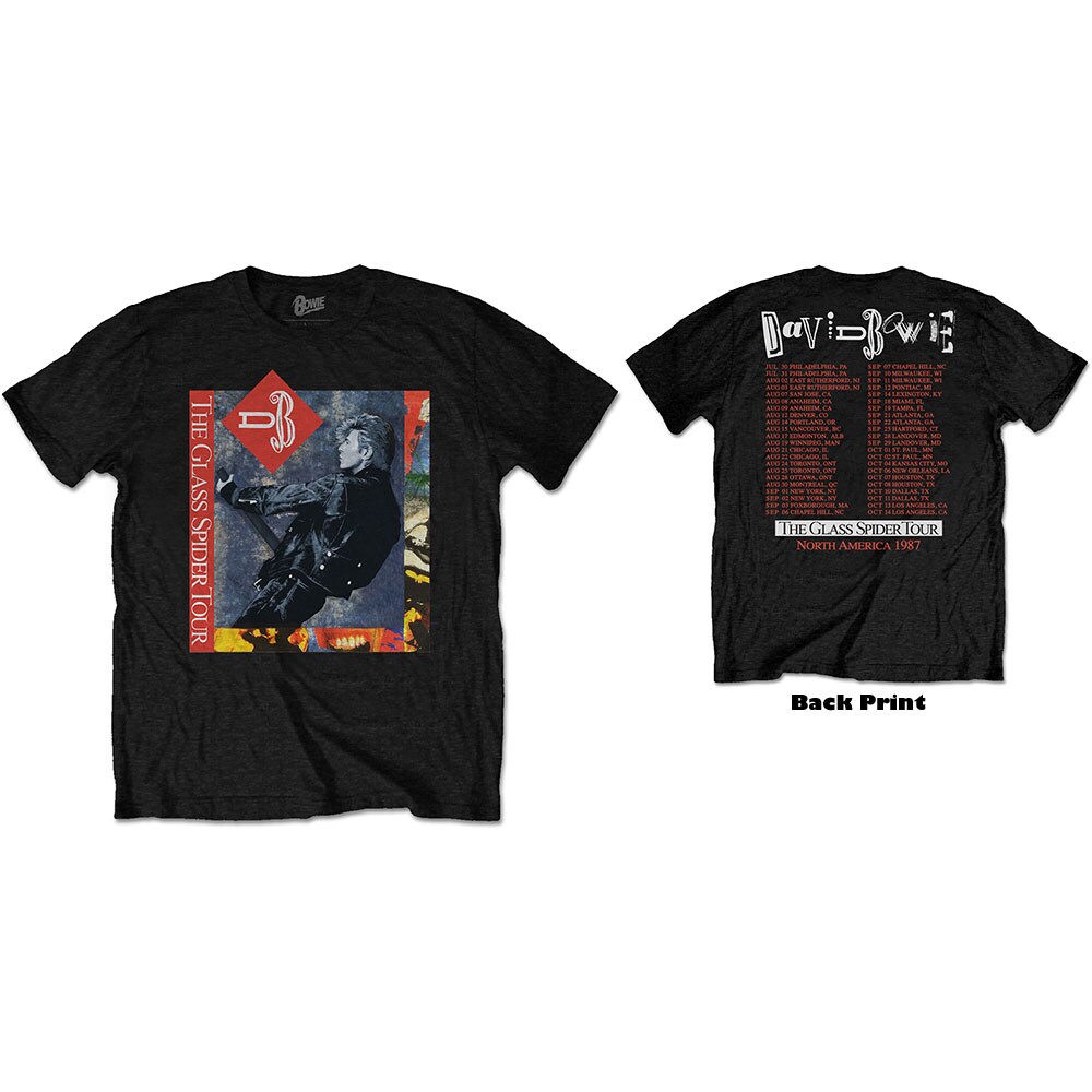 David Bowie Unisex T-Shirt: Glass Spider Tour (Back Print) (XX-Large)