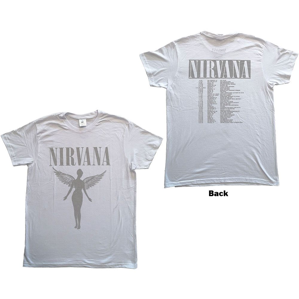 Nirvana Unisex T-Shirt: In Utero Tour (Back Print) (Large)
