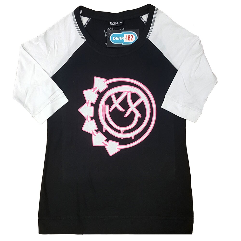 Blink-182 Ladies Raglan T-Shirt: Six Arrow Smiley (Medium)