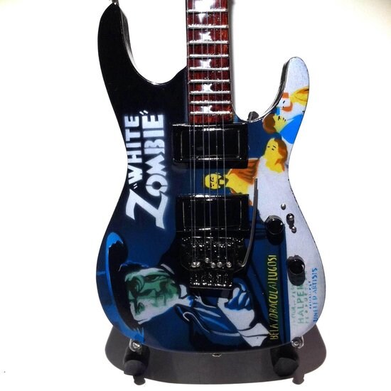 Mini guitar: Metallica - Kirk Hammett - ESP KH-WZ White Zombie
