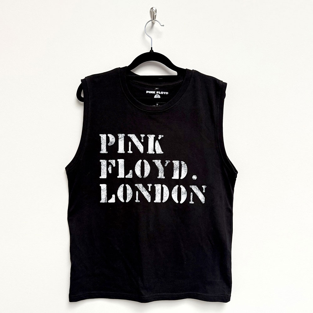 Pink Floyd Unisex Tank T-Shirt: Stencil Logo (Black) (X-Large)