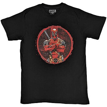 Marvel Comics Unisex T-Shirt: Deadpool Arms Crossed (Large)