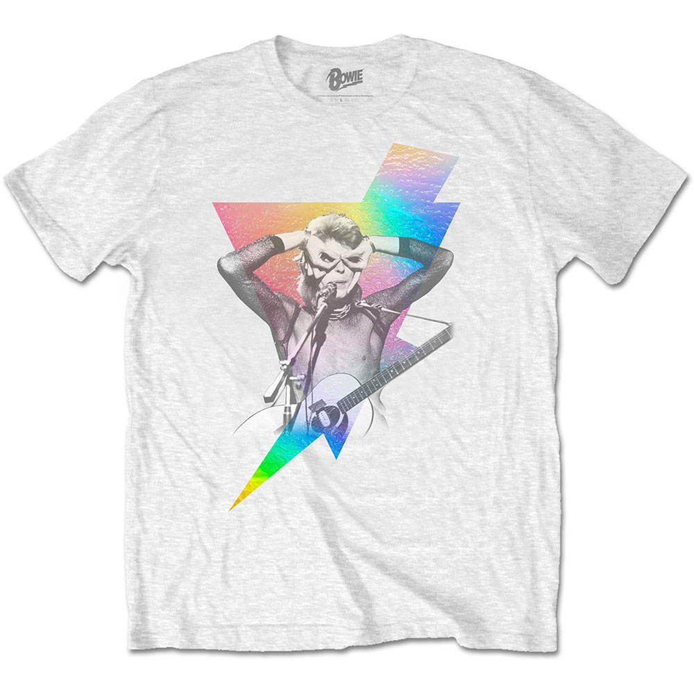 David Bowie Unisex T-Shirt: Holographic Bolt (Foiled) (X-Large)