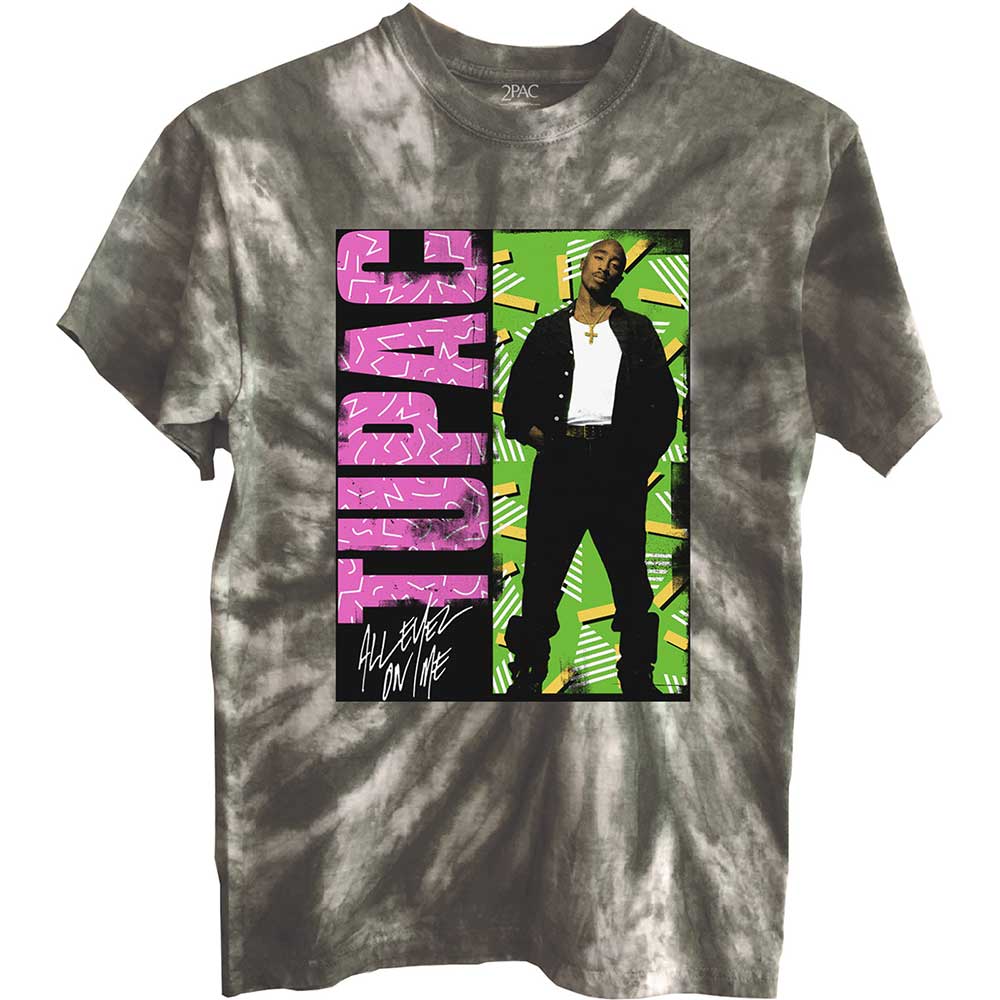 Tupac Unisex T-Shirt: All Eyez On Me (Dye-Wash) (Small)