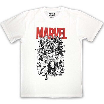 Marvel Comics Unisex T-Shirt: Black & White Characters (Large)