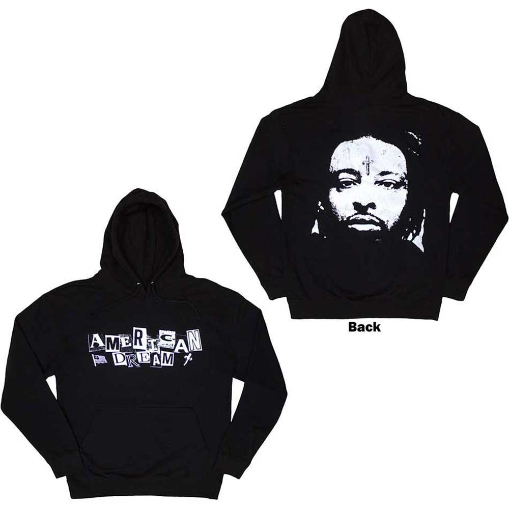 21 Savage Unisex Pullover Hoodie: American Dream (Back Print) (XX-Large)