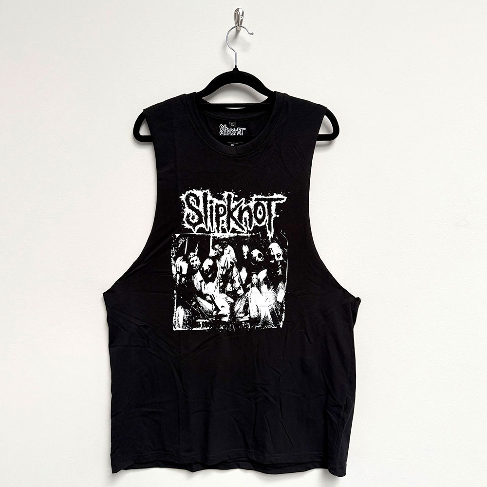 Slipknot Unisex Vest T-Shirt: Album Splatter (Black) (Back Print) (X-Large)