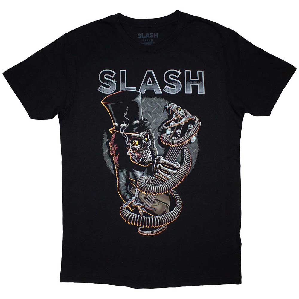 Slash Unisex T-Shirt: Skull Guitar Snake (Medium)