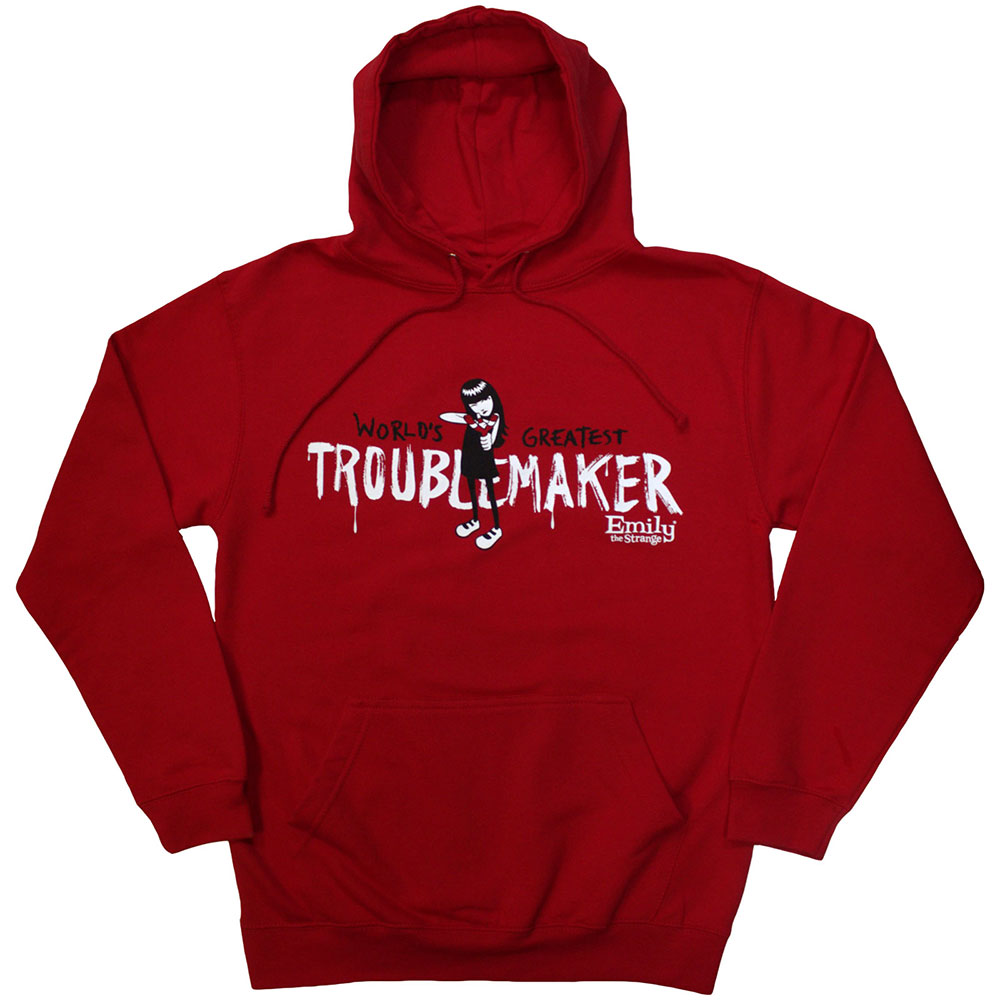 Emily The Strange Unisex Pullover Hoodie: Troublemaker (Medium)