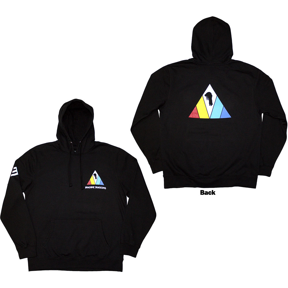 Imagine Dragons Unisex Pullover Hoodie: Triangle (Back & Sleeve Print) (Small)