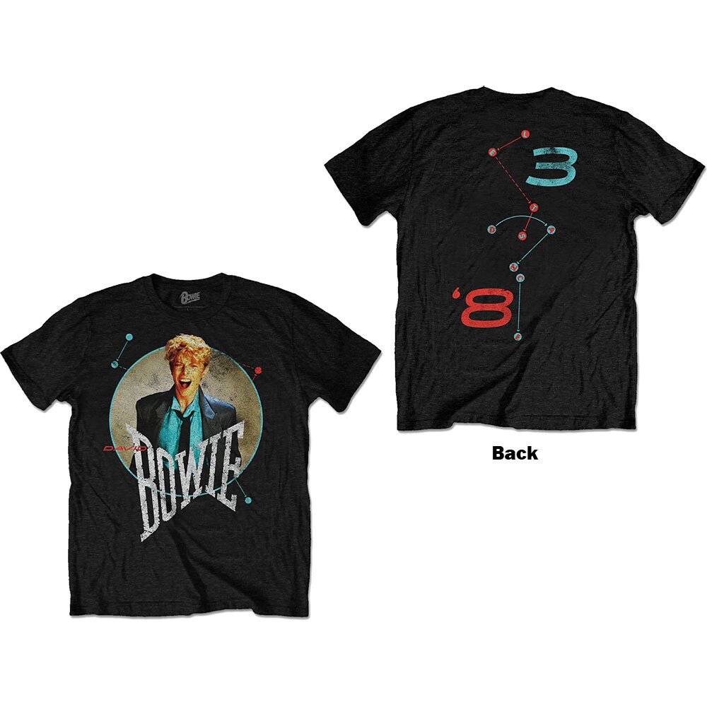 David Bowie Unisex T-Shirt: Circle Scream (Back Print) (Small)