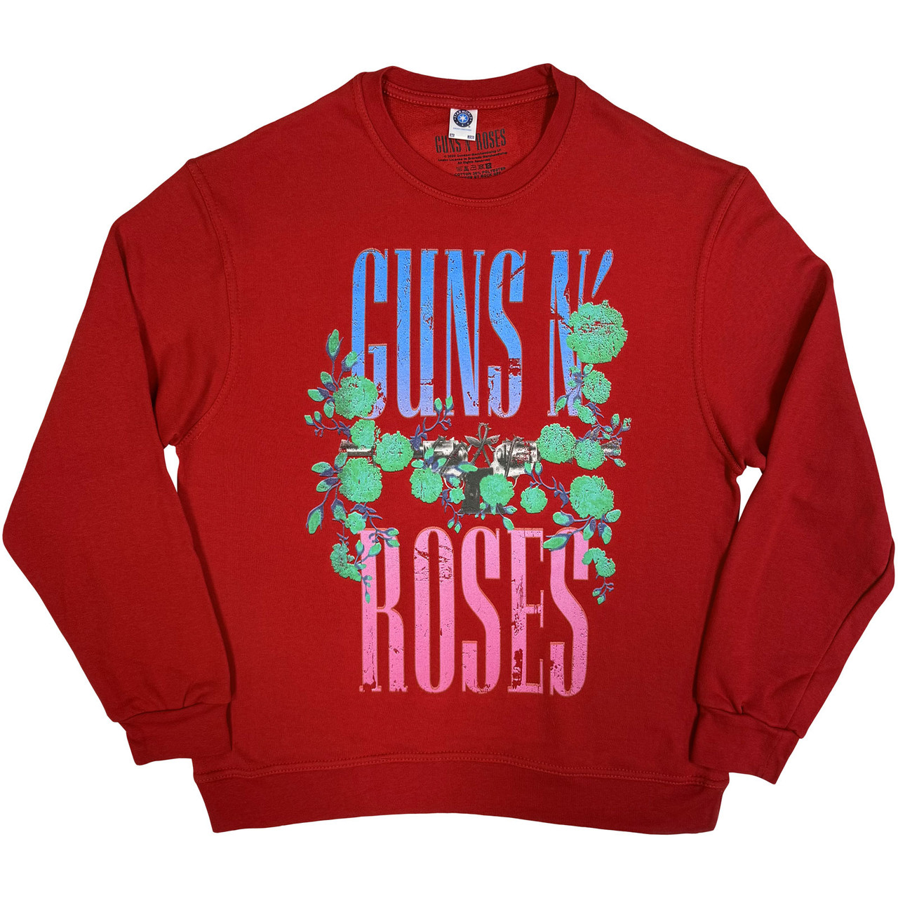 Guns N' Roses Unisex Sweatshirt: Guns & Vine (Red) (Medium)
