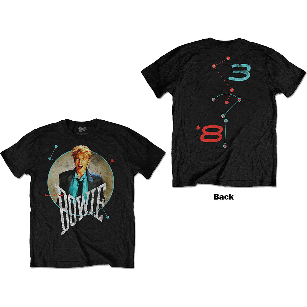 David Bowie Unisex T-Shirt: Circle Scream (Back Print) (Large)