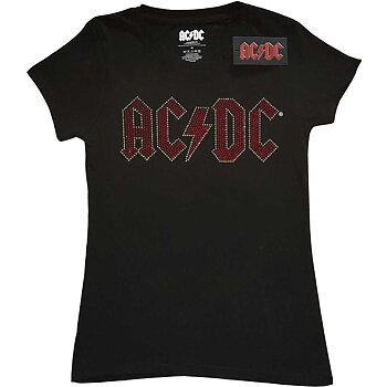 AC/DC Ladies T-Shirt: Full Colour Logo (Diamante) (XX-Large)