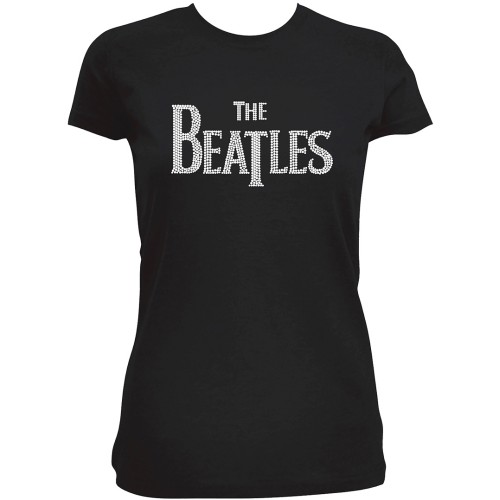 The Beatles Ladies T-Shirt: Drop T Logo (Diamante) (XX-Large)