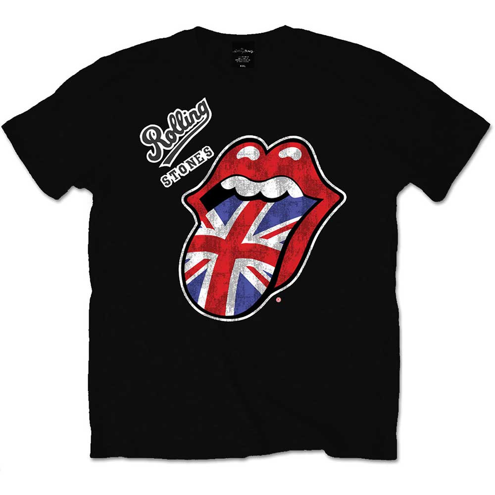 The Rolling Stones Unisex T-Shirt: Vintage British Tongue (Large)