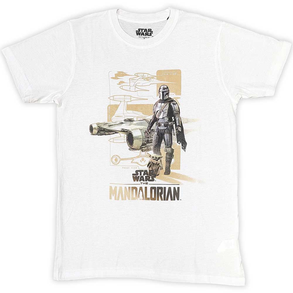 Star Wars Unisex T-Shirt: The Mandalorian Din & Grogu (Large)