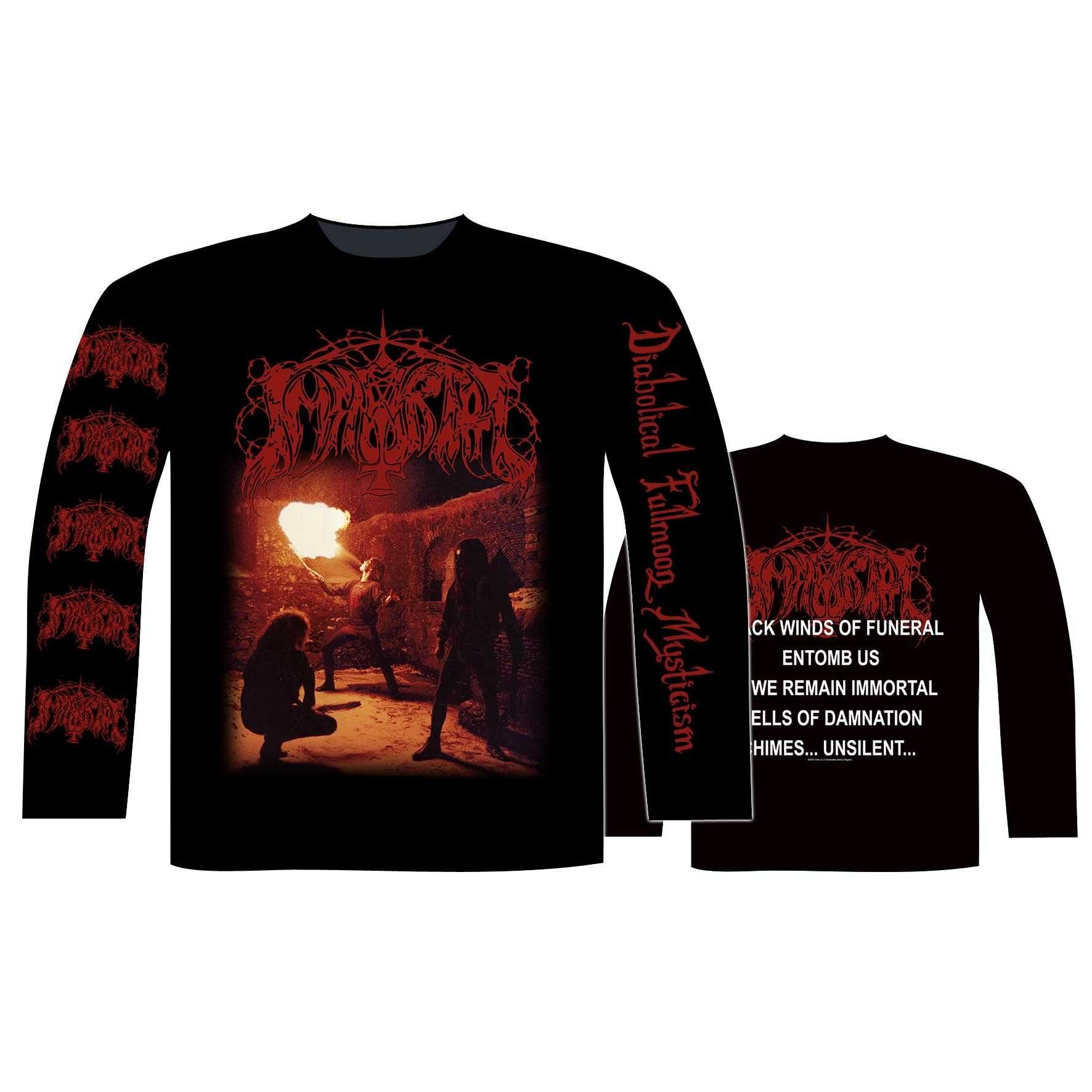 IMMORTAL - DIABOLICAL FULLMOON MYSTICISM LONG SLEEVE T-SHIRT (LARGE ...