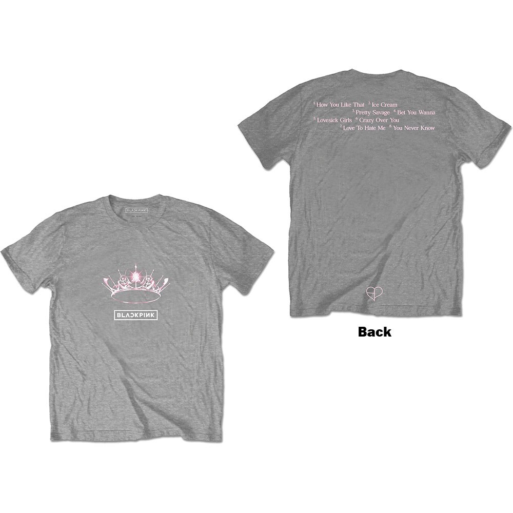 BlackPink Unisex T-Shirt: The Album - Crown (Back Print) (Large)