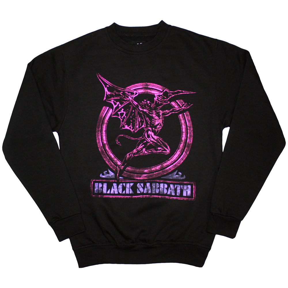 Black Sabbath Unisex Sweatshirt: Neon Pink Henry (Oversized) (X-Large)