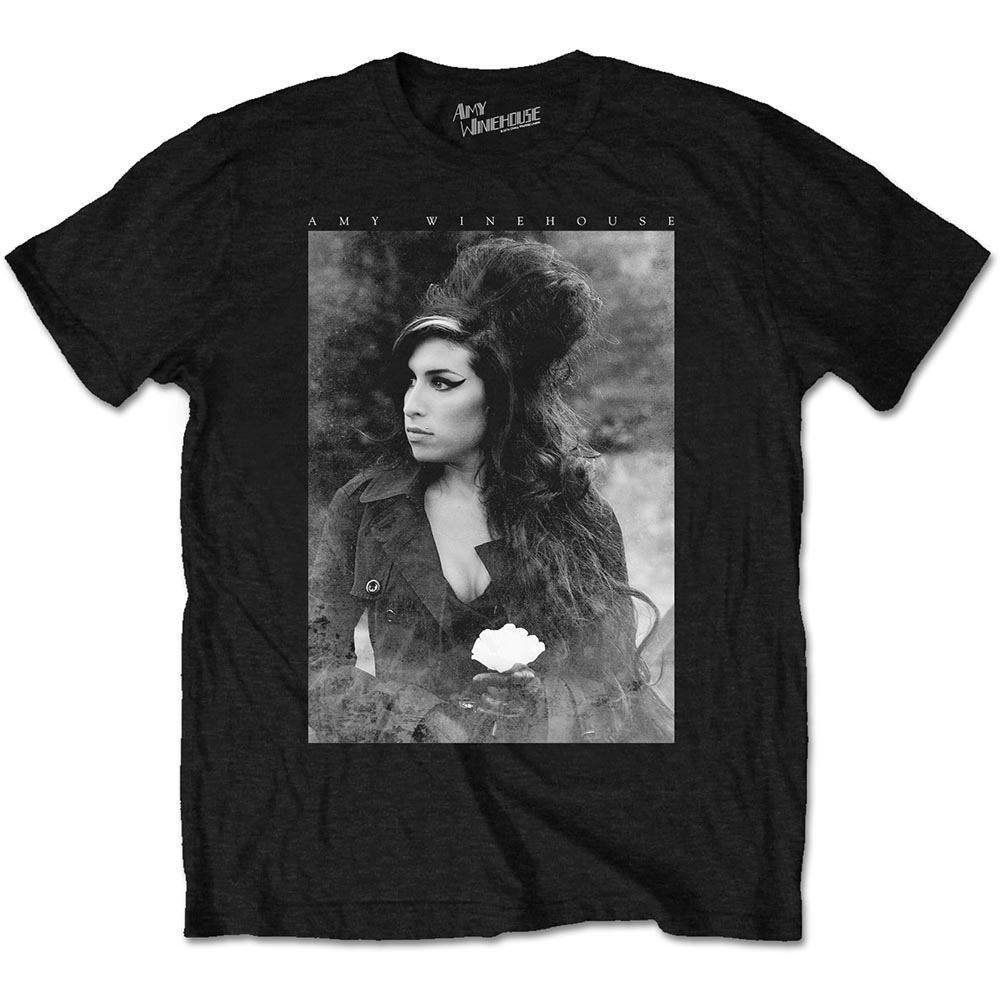 Amy Winehouse Unisex T-Shirt: Flower Portrait (Medium)