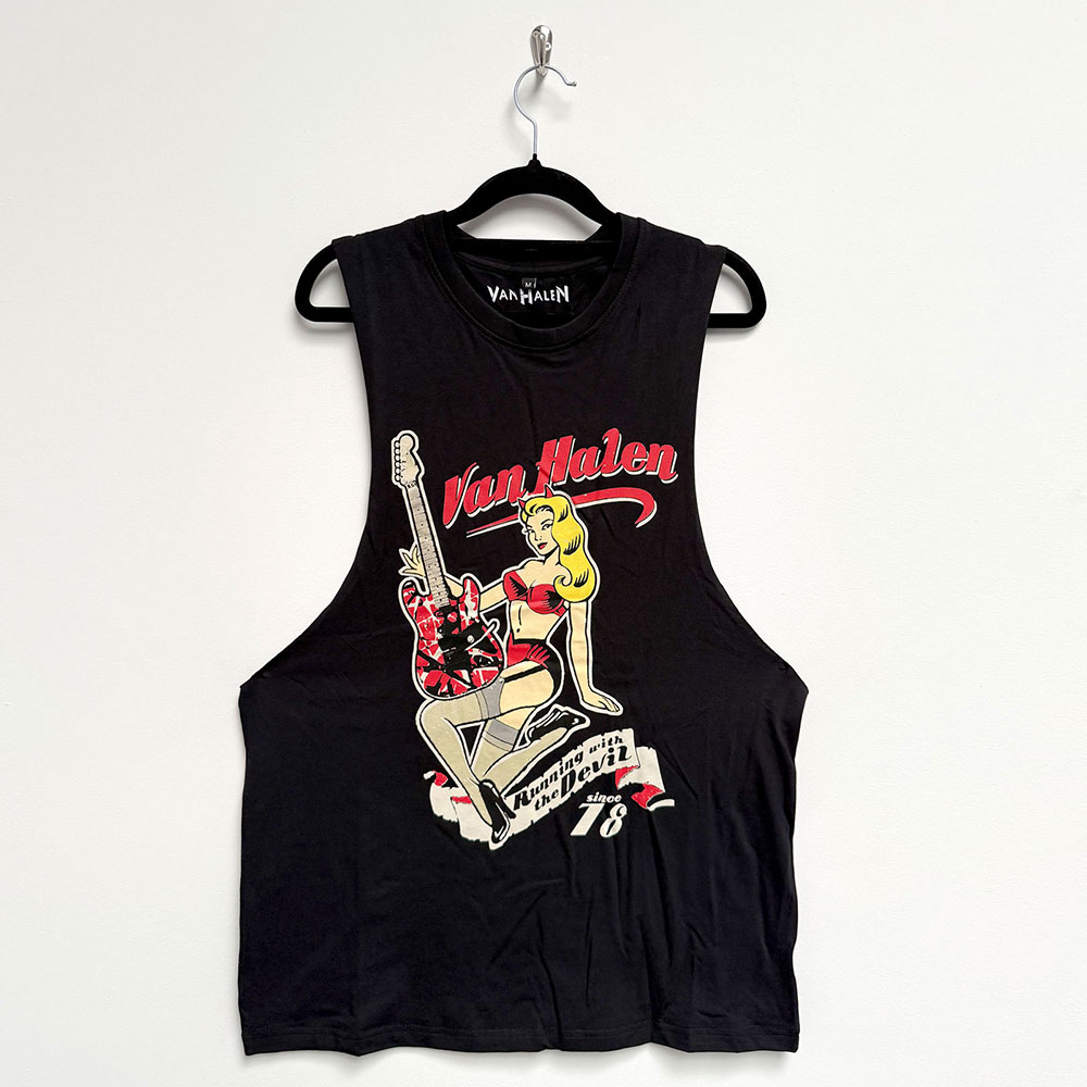 Van Halen Unisex Vest T-Shirt: Running With The Devil (Black) (XX-Large)