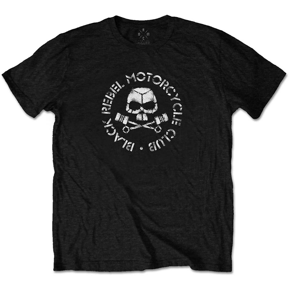 Black Rebel Motorcycle Club Unisex T-Shirt: Piston Skull (Small)