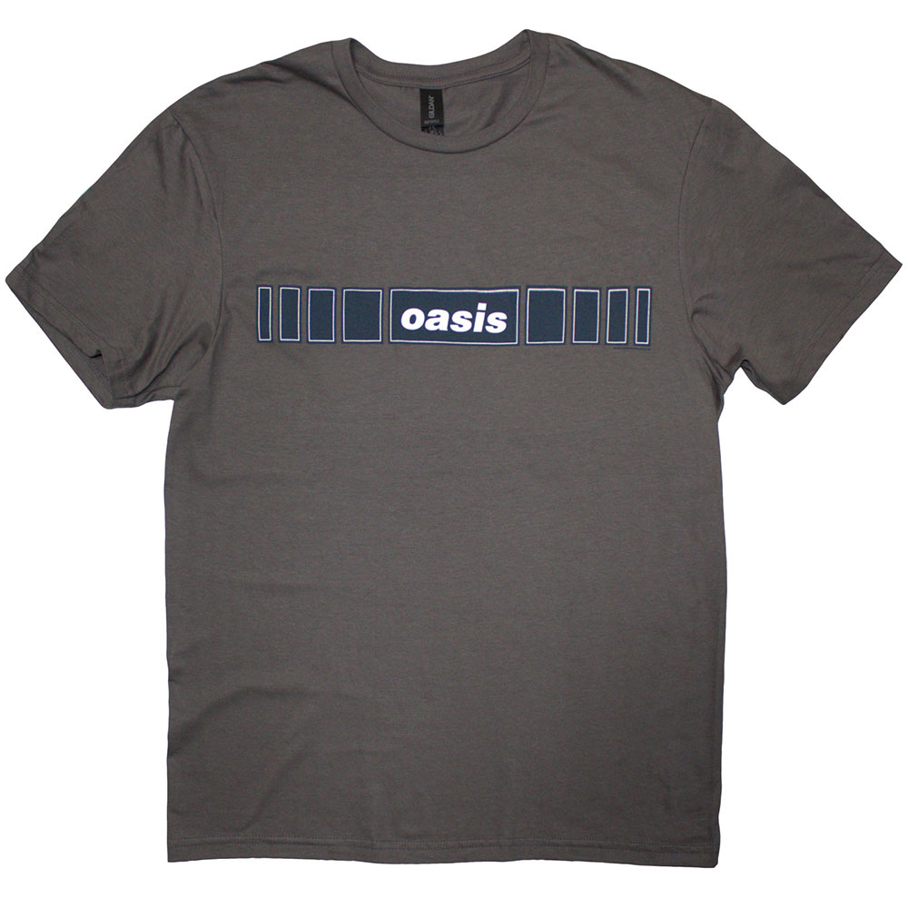 Oasis Unisex T-Shirt: Horizontal Bars Logo (Charcoal Grey) (X-Large)