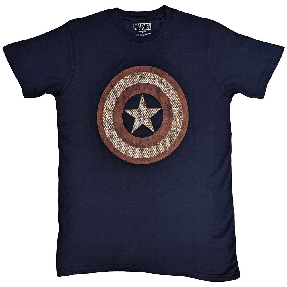 Marvel Comics Unisex T-Shirt: Captain America Embroidered Shield (X-Large)