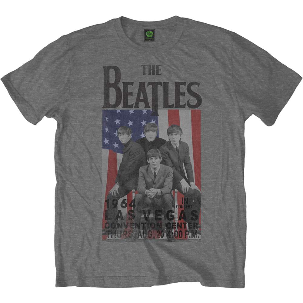 The Beatles Unisex T-Shirt: Flag/Vegas (Medium)