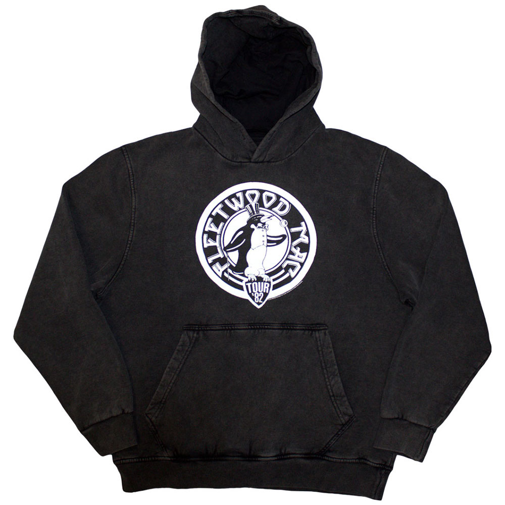 Fleetwood Mac Unisex Pullover Hoodie: Tour '82 Penguin (Wash Collection) (Medium)