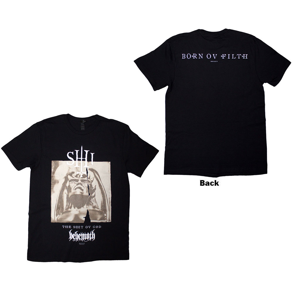 Behemoth Unisex T-Shirt: The Shit Ov God Parchment (Black) (Back Print) (X-Large)