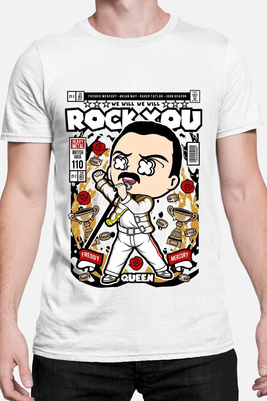 Queen unisex t-shirt: "Funko Freddie Mercury" - finns i flera färger - storlek XS-XXL - 2