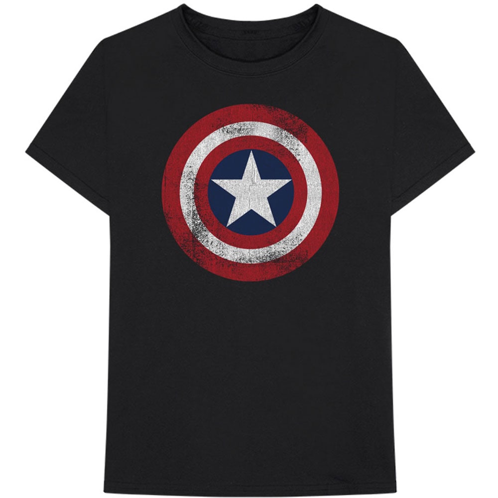 Marvel Comics Unisex T-Shirt: Captain America Distressed Shield (X-Large)