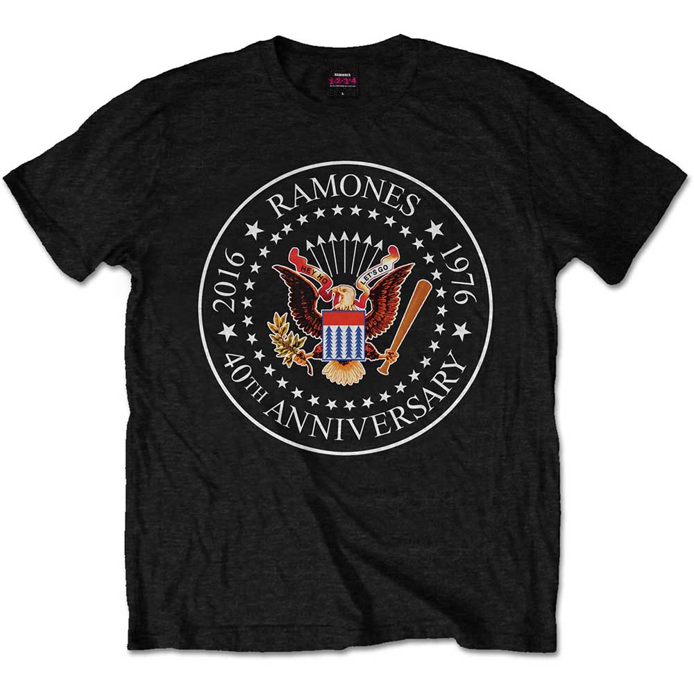 Ramones Unisex T-Shirt: 40th Anniversary Seal (Medium)