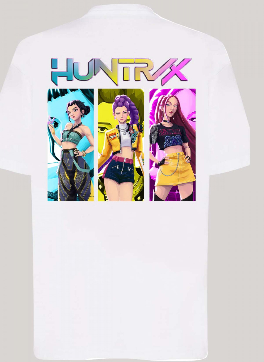Huntrix Kpop Demon Hunters Barn T-skjorte - Trio - Hvit - 100% Bomull - Unisex
