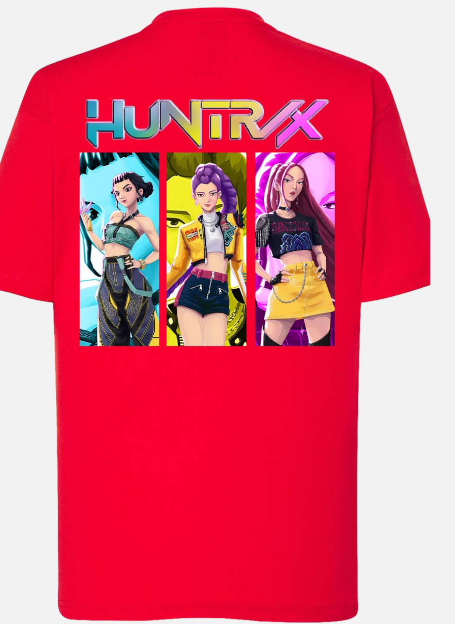 Huntrix Kpop Demon Hunters Lasten T-Paita - Trio - Punainen - 100% Puuvilla - Unisex