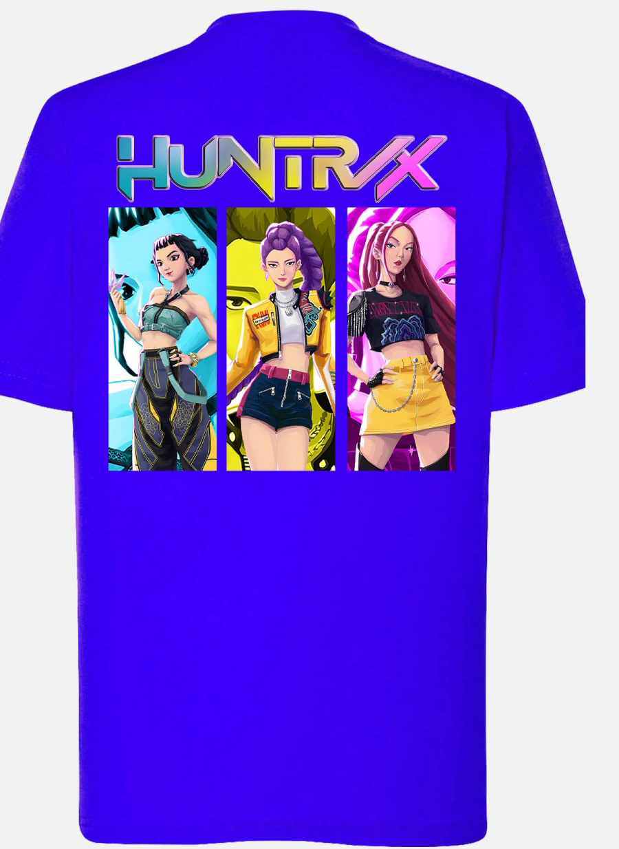 Huntrix Kpop Demon Hunters Kids T-shirt - Trio - Royal Blue - 100% Cotton - Unisex