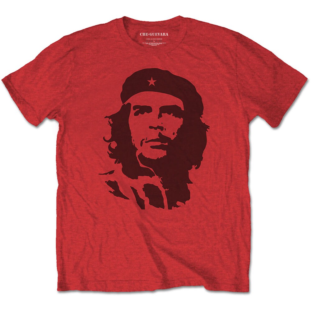 Che Guevara Unisex T-Shirt: Black on Red (Medium)