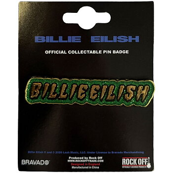 Billie Eilish Pin Badge: Glitter Logo